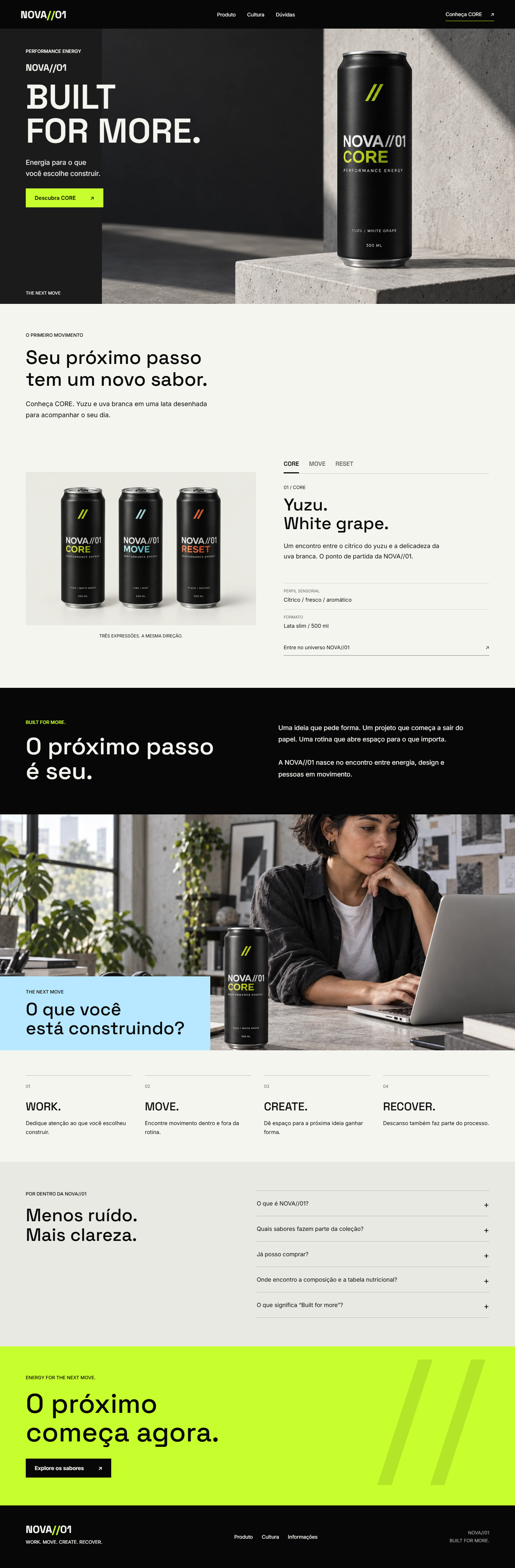 Prévia do site Nova Energy Drink